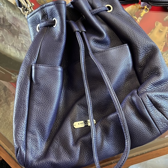 Coach drawstring leather purse. Like new. Two straps - Picture 1 of 7